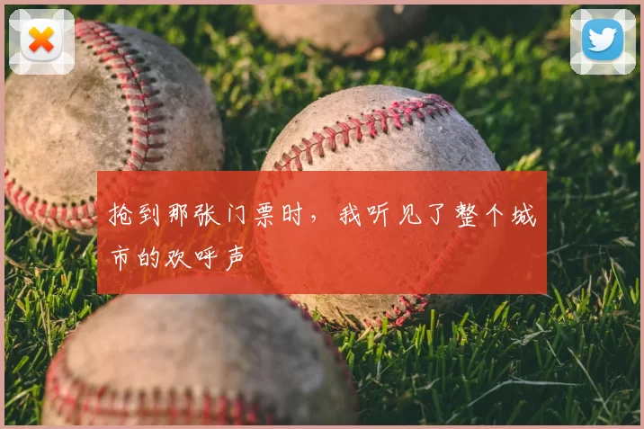 抢到那张门票时，我听见了整个城市的欢呼声